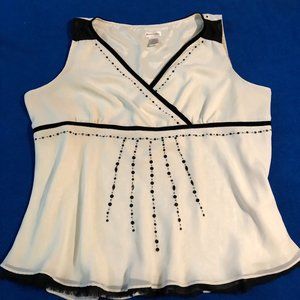 Monroe & Main Sleeveless Blouse Beaded Sequins Velvet Cording Womens Plus 24W